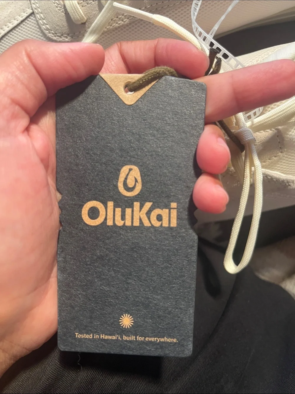 OluKai Cream Leather Low-Top Sneakers
